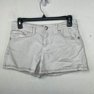 Guess Y2K White Jean Shorts Raw Hem size 14 (Junior size)